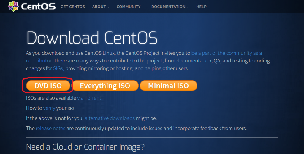 CentOS7ダウンロードページ